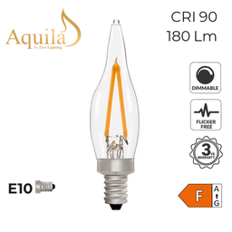 [ZL-C22/2W27E10C] French Candle C22 Clear 2W 2700K E10 Light Bulb