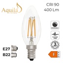 [ZIK008/4W27E27C] ​Candle C35 Clear 4W 2700K Light Bulb (E27 / ES)